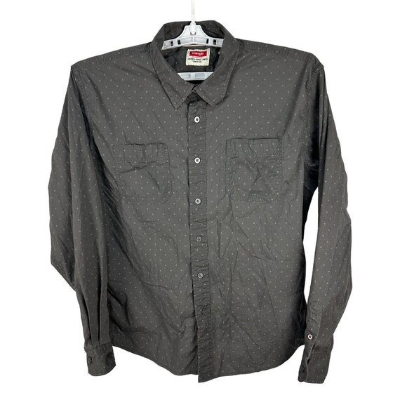 Wrangler Mens Size XL Flex For Comfort Gray Long-Sleeve Button-Up Shirt - Picture 1 of 7